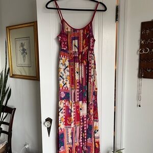 Angie Vibrant Patchwork Maxi Dress